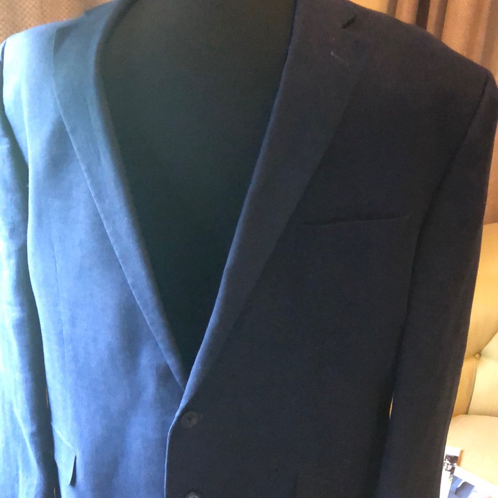 Men’s 2-Button Ralph Lauren Linen Suit in Navy
